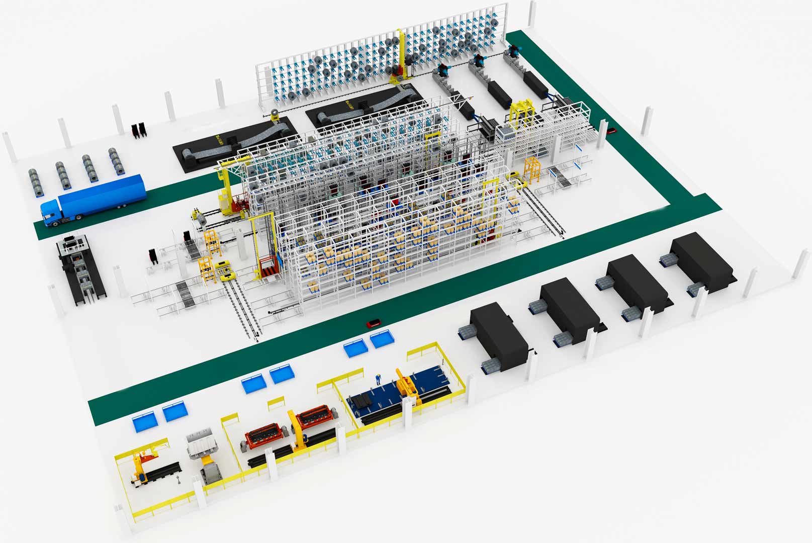 Capacidade de sistemas de armazenamento automatizados de grande escala e personalizados para grandes empresas.