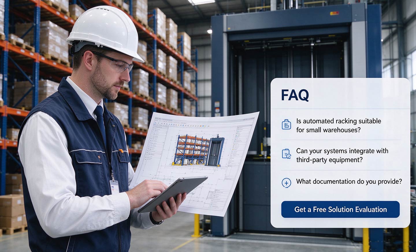 Solução automatizada de estantes para armazéns: maximize o armazenamento e a eficiência para a logística moderna.